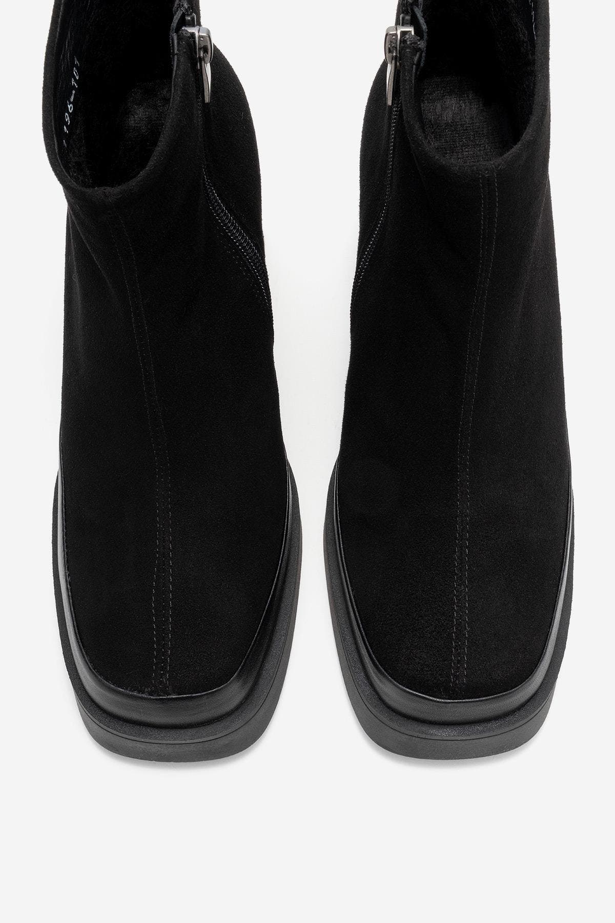 Forever & Always Shoes Livia Leather Wedge Boot, Alternate, color, Black