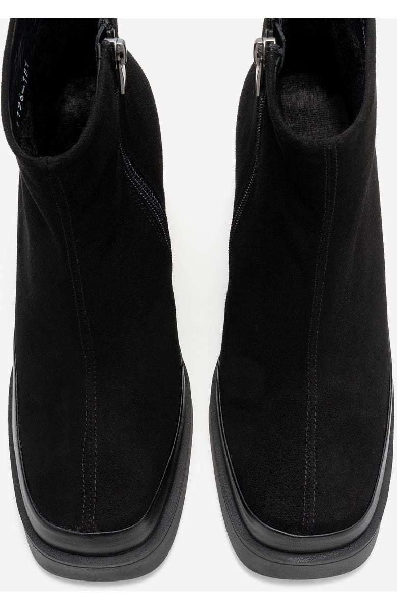 Forever & Always Shoes Livia Leather Wedge Boot, Alternate, color, Black