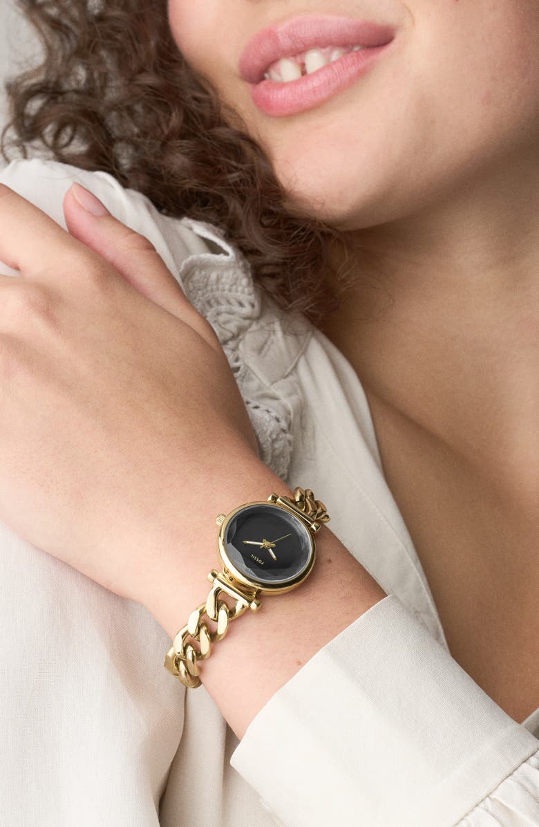 Fossil Carlie Bracelet Watch, 28mm, Alternate, color, Gold Black