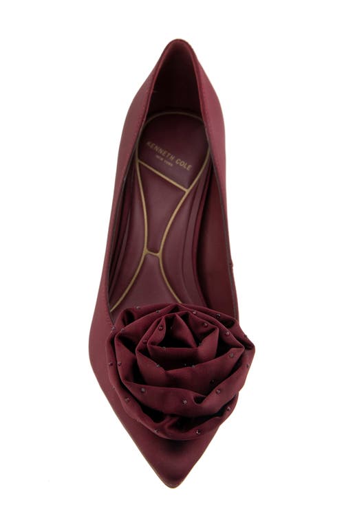 Kenneth Cole Romi Rosette Pointed Toe Pump In Burgundy