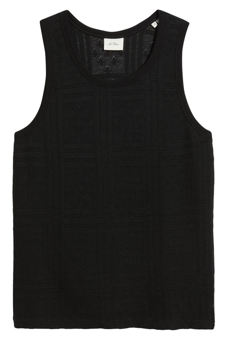 Huxley Cotton Blend Pointelle Tank, Alternate, color, BLACK