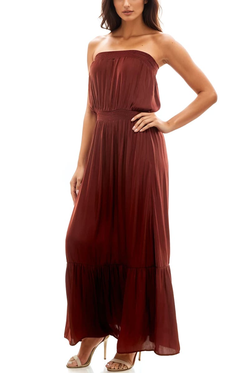 Socialite Strapless Tiered Maxi Dress, Alternate, color,