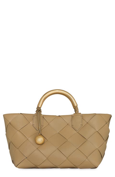 Mini Frankie Woven Leather Tote