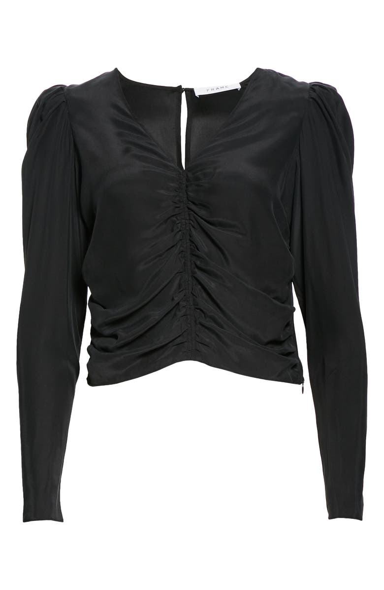 FRAME Agnes Shirred Puff Sleeve Knit Top, Alternate, color, 