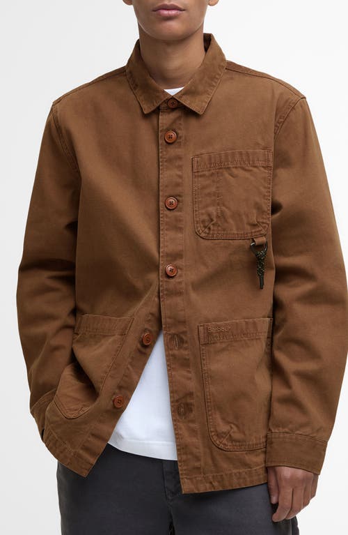 Barbour Bowland Cotton Canvas Chore Coat In Brown