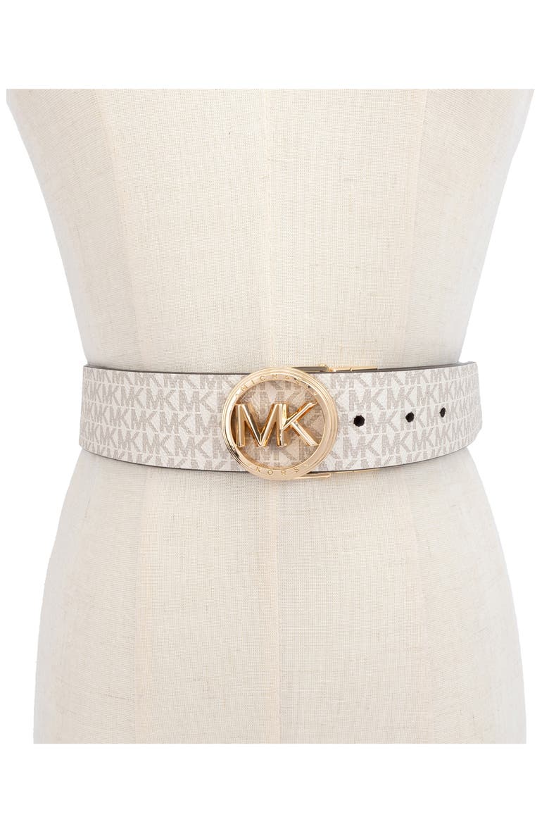 Reversible Leather Belt, Alternate, color, VANILLA/ LUGGAGE