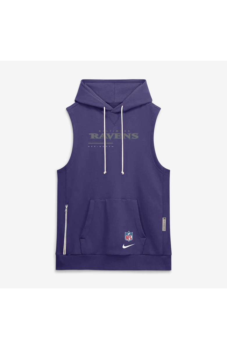 Nike Men's Nike Purple Baltimore Ravens Sideline Standard Issue Dri-FIT Sleeveless Hoodie, Alternate, color, Purple