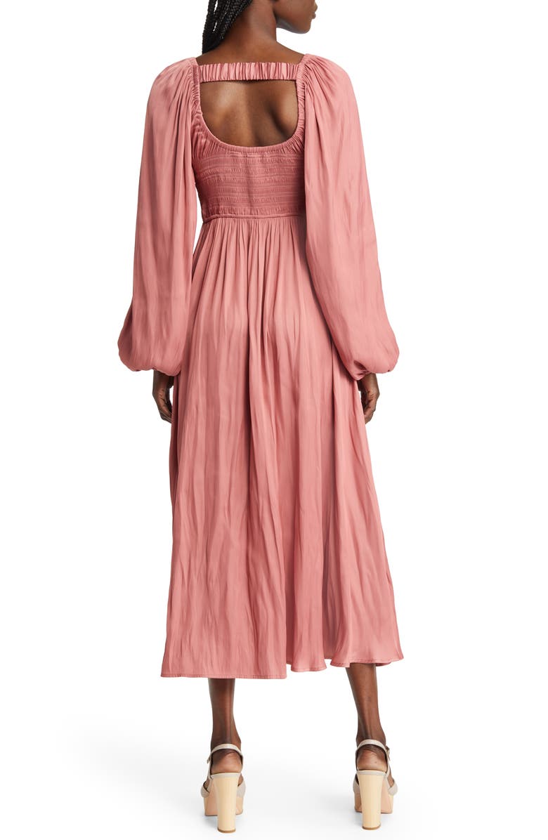 MOON RIVER Smocked Bodice Midi Dress, Alternate, color,