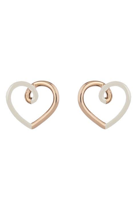 Love Two-Tone Heart Earrings
