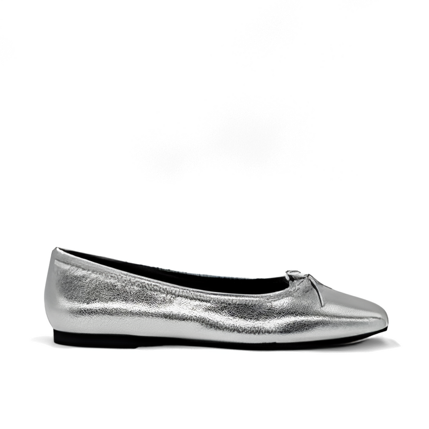 Madrid Ballet Flats, Main, color, Silver