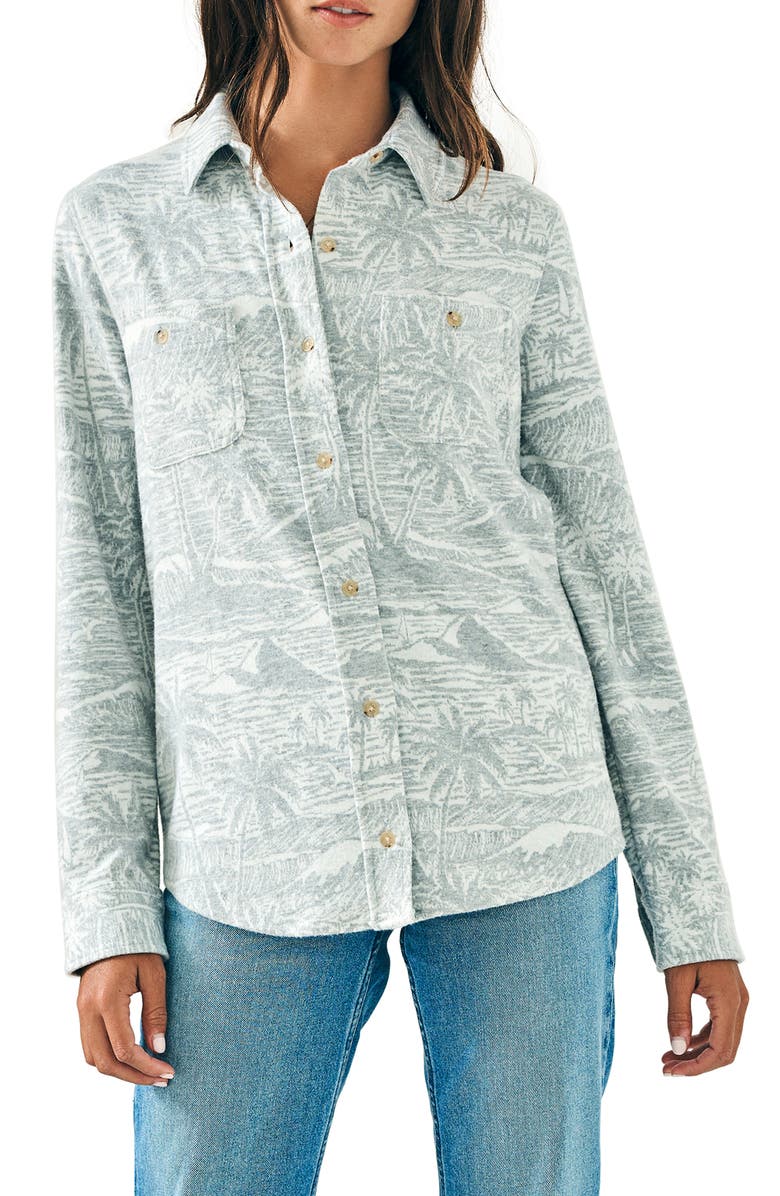 Faherty Legend Plaid Shirt, Main, color, Grey Coastal Waters