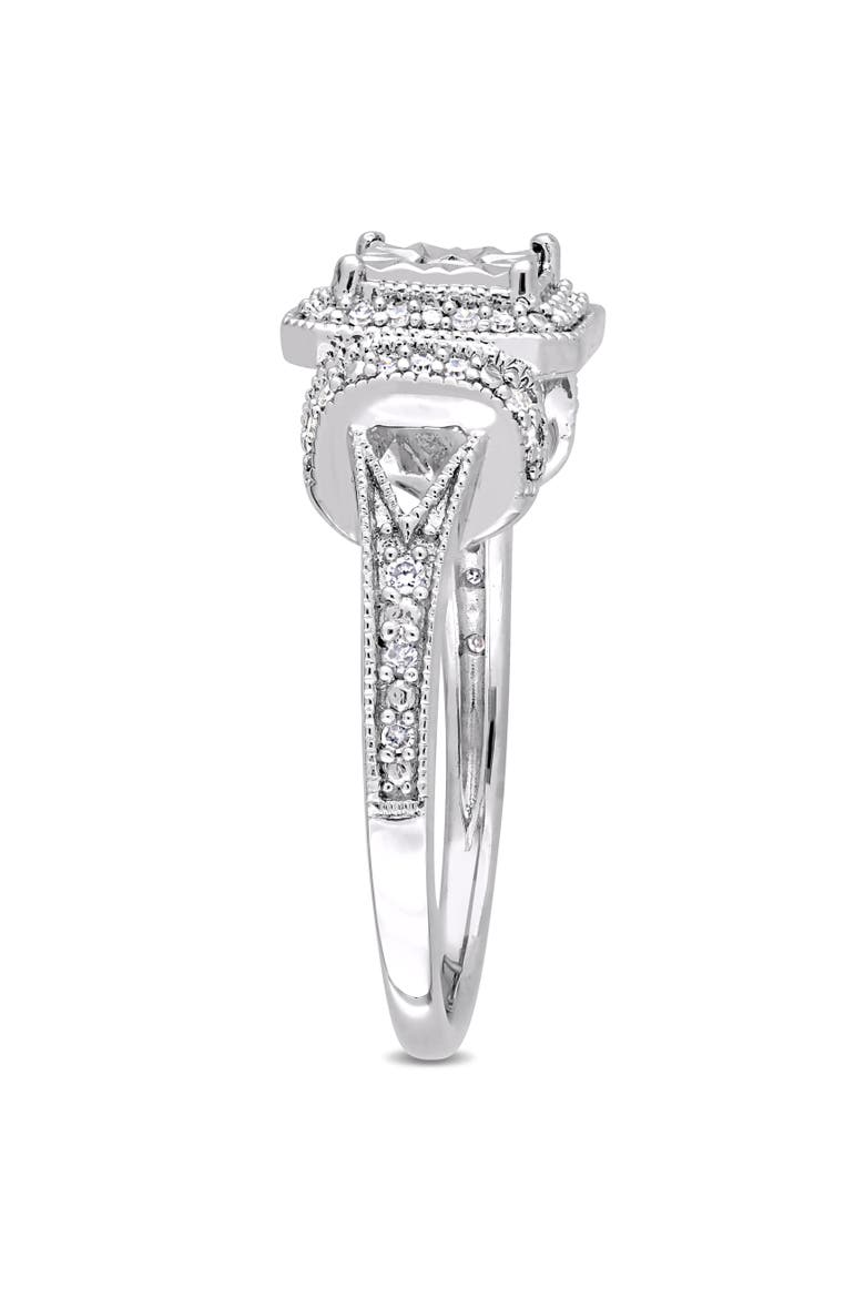 Diamond Halo Square Promise Ring, Alternate, color, Sterling Silver