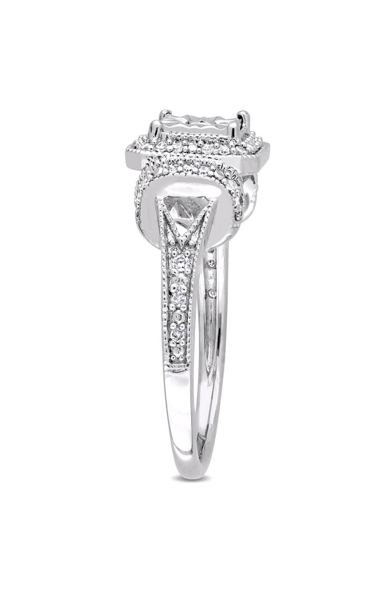 Julianna B. Diamond Halo Square Promise Ring, Alternate, color, Sterling Silver