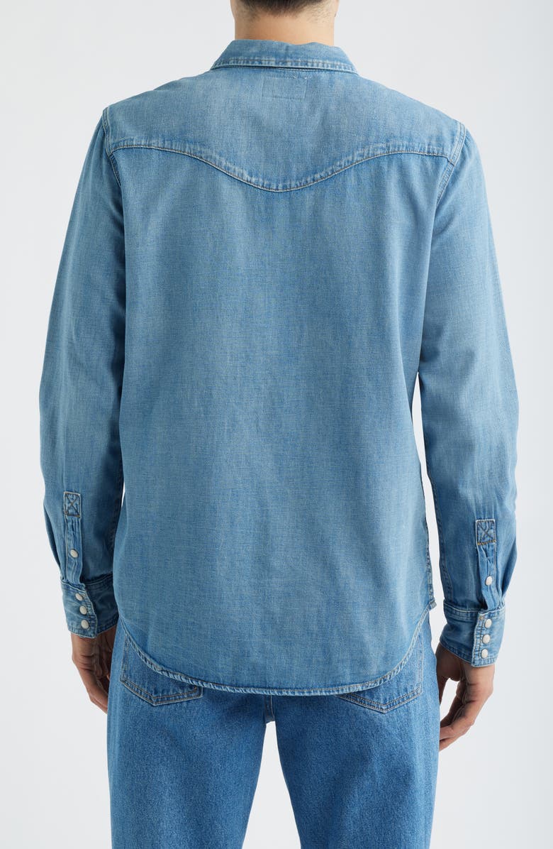 Tecovas Denim Snap-Up Shirt, Alternate, color, Light Wash