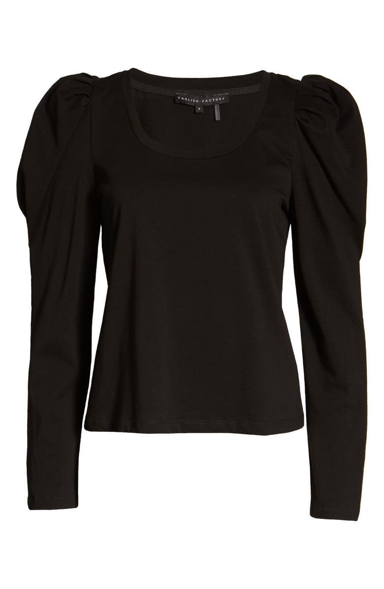 English Factory Pleated Puff Sleeve Top, Alternate, color, 