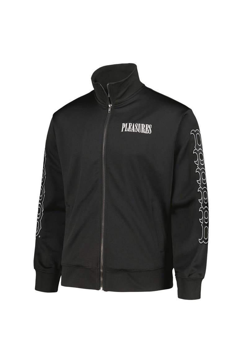 Men's PLEASURES Black Boston Red Sox Pitcher Full-Zip Track Jacket, Alternate, color, Black