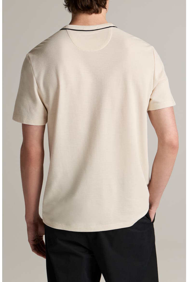 Tipped Pima Cotton Crewneck T-Shirt, Alternate, color, BLANCO