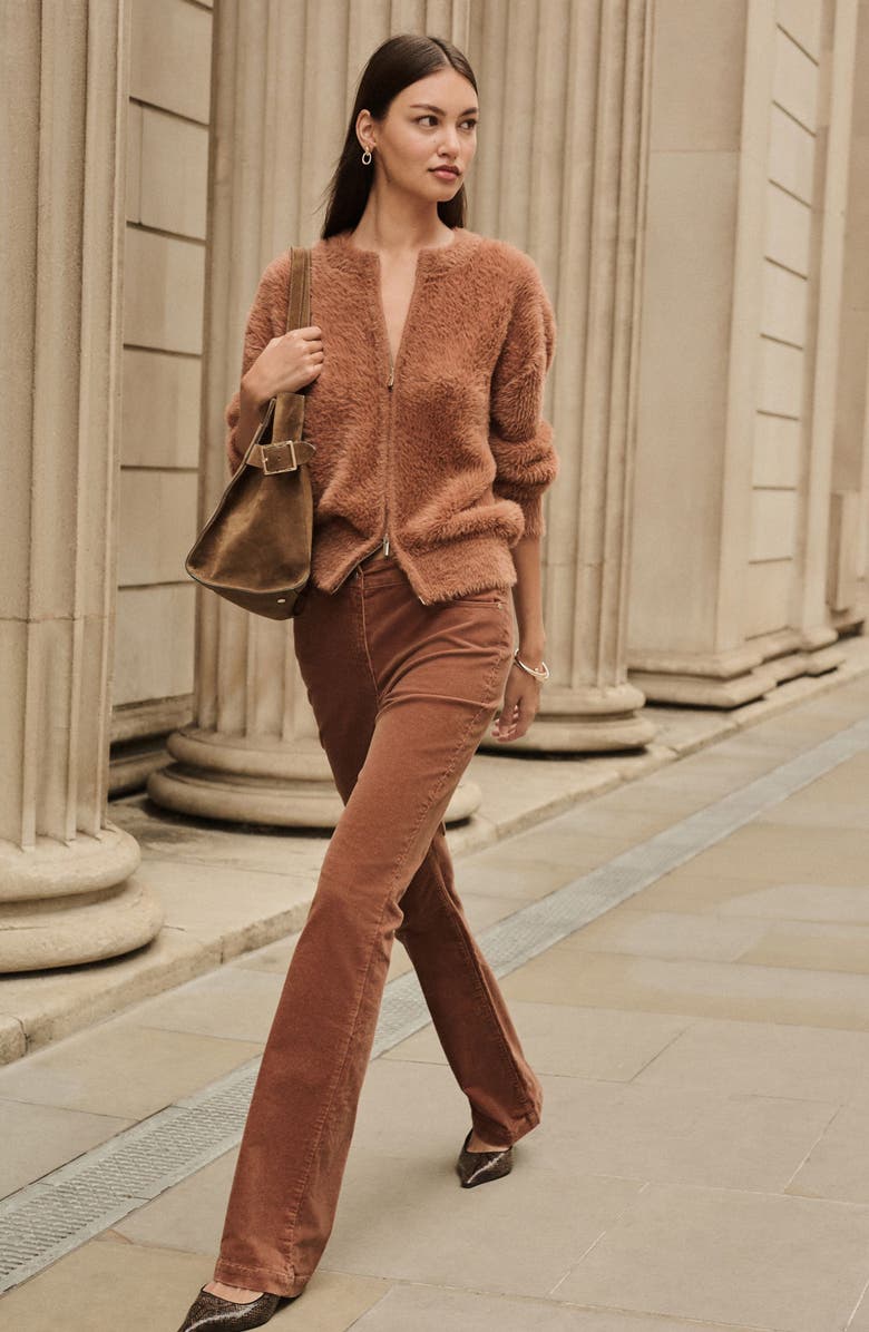 NEXT Zip Bomber Cardigan, Alternate, color, Brown