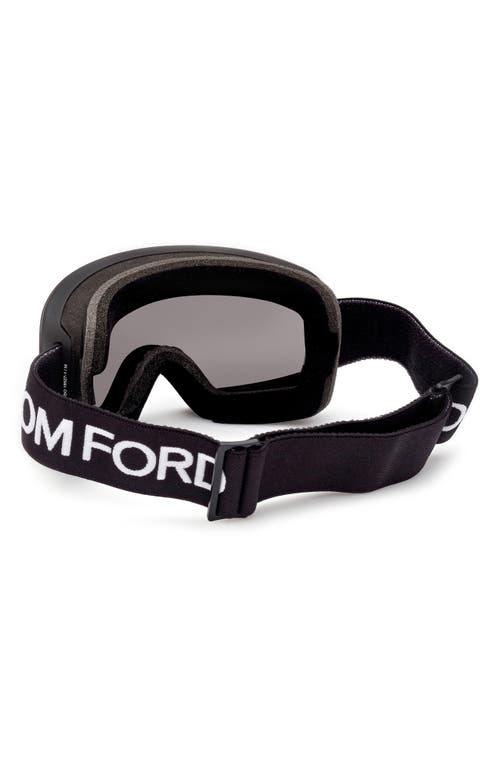 Shop Tom Ford Ski Mask With Mirrored Lens In Matte Black/brown