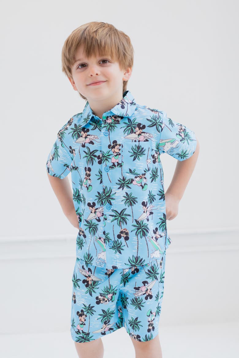 Mickey Mouse 2-Piece Button-Down and Shorts Set, Alternate, color, Mickey Surf Blue