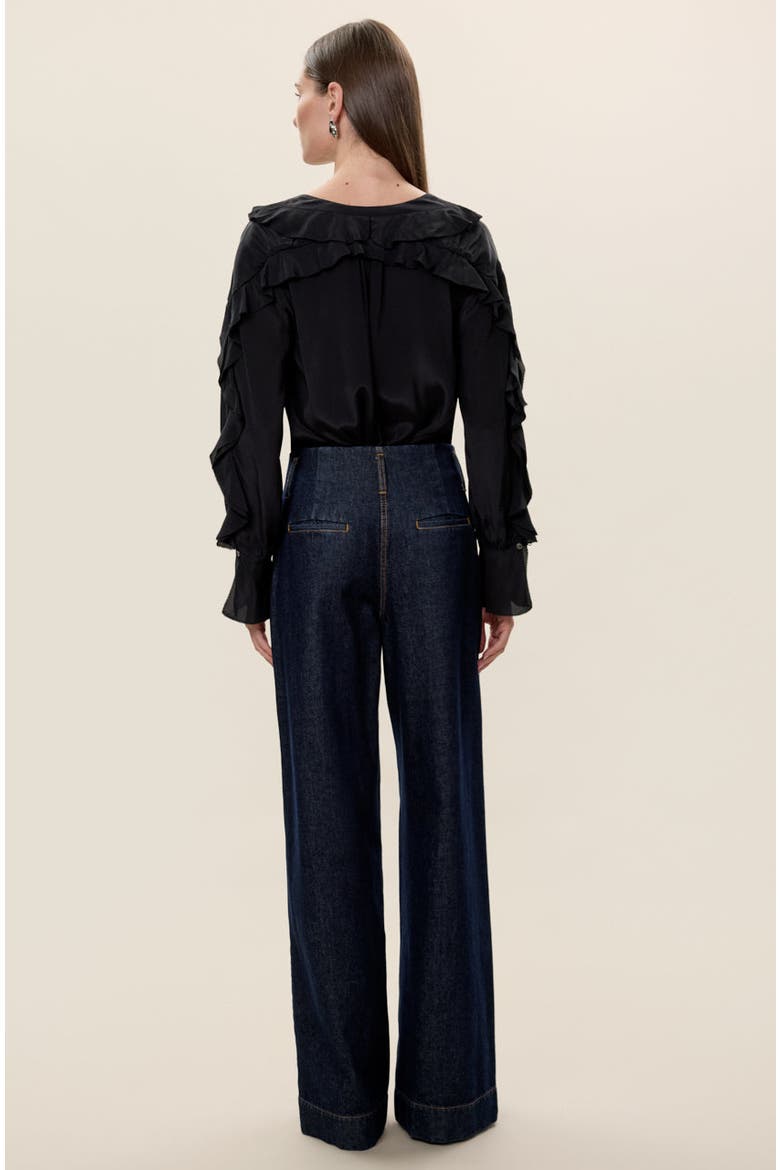 Lillith Ruffle Blouse, Alternate, color, Black