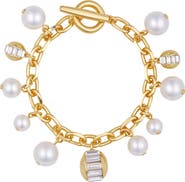 Vince Camuto Pearl Crystal Charm Bracelet