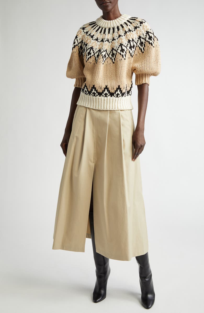 Altuzarra Marty Fair Isle Mako Cotton Sweater, Alternate, color, Ivory Fairisle