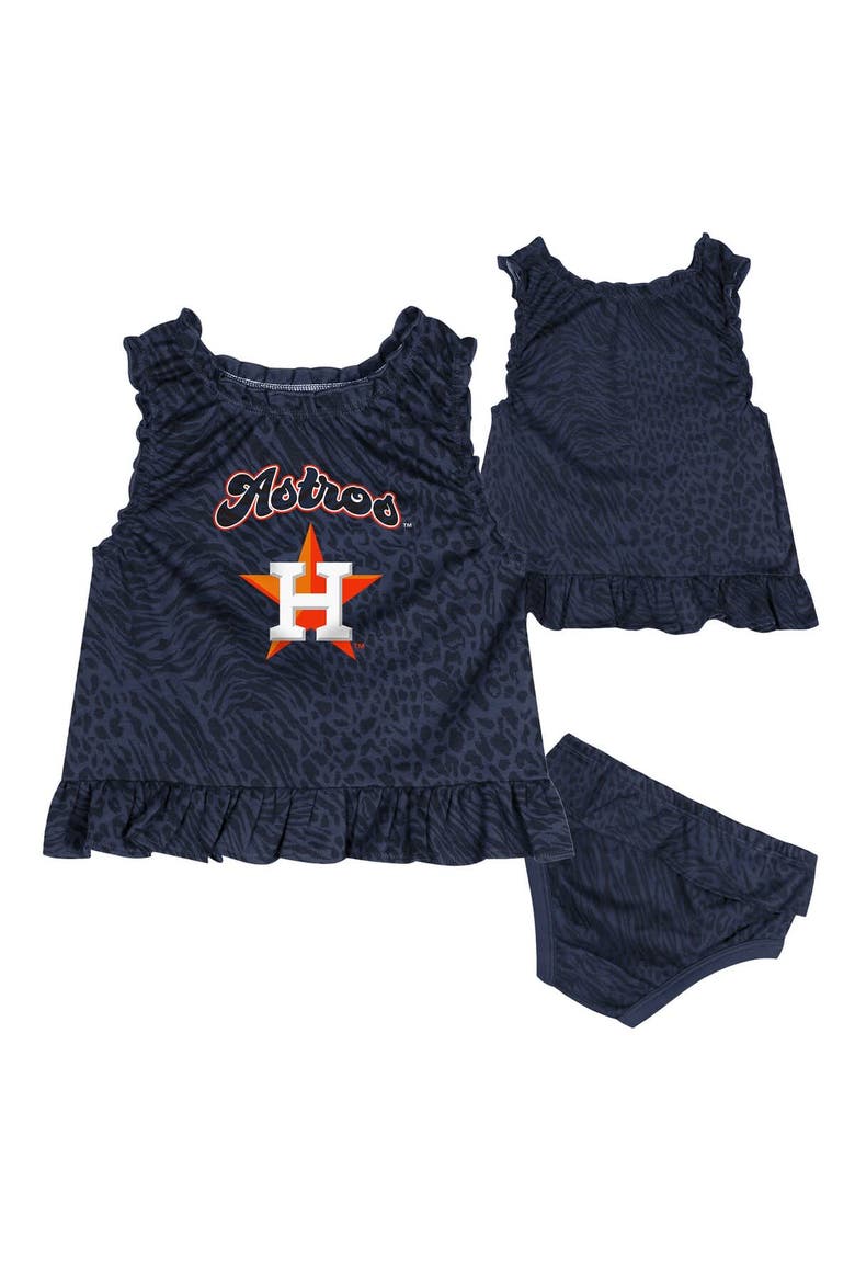 Infant  Navy Houston Astros Playground Dress & Bloomers Set, Alternate, color, Navy