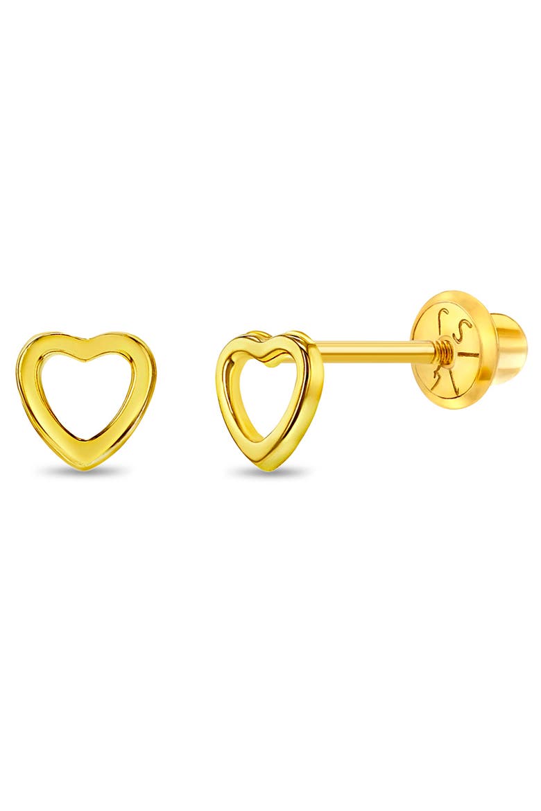 14k Petitel Open Heart Earrings, Main, color, Gold