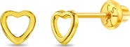 In Season Jewelry 14k Petitel Open Heart Earrings