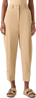 Akris punto Fraser High Waist Cotton Gabardine Barrel Leg Pants