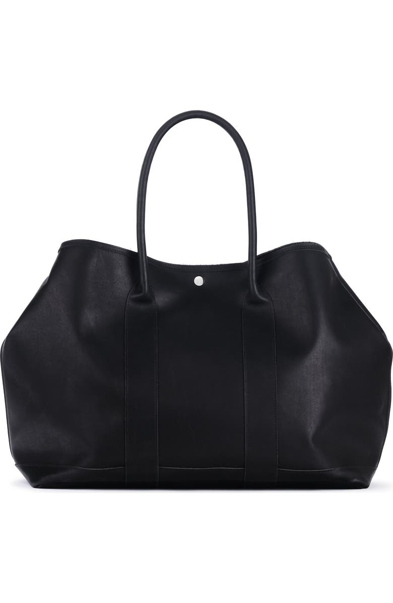 Ezra Arthur Audrey American Steer Leather XL Tote Bag, Main, color, Black