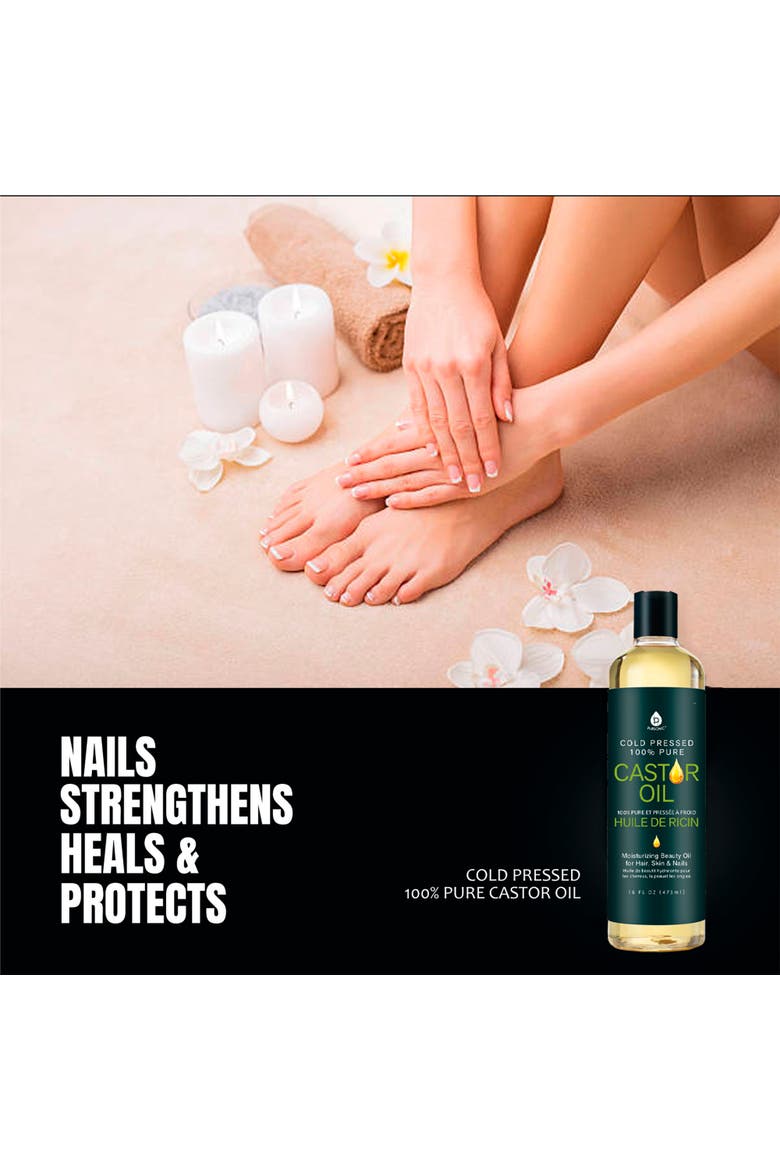 Cold-Pressed 100% Pure Castor Oil & 100% Natural Sweet Almond Oil, Alternate, color, White