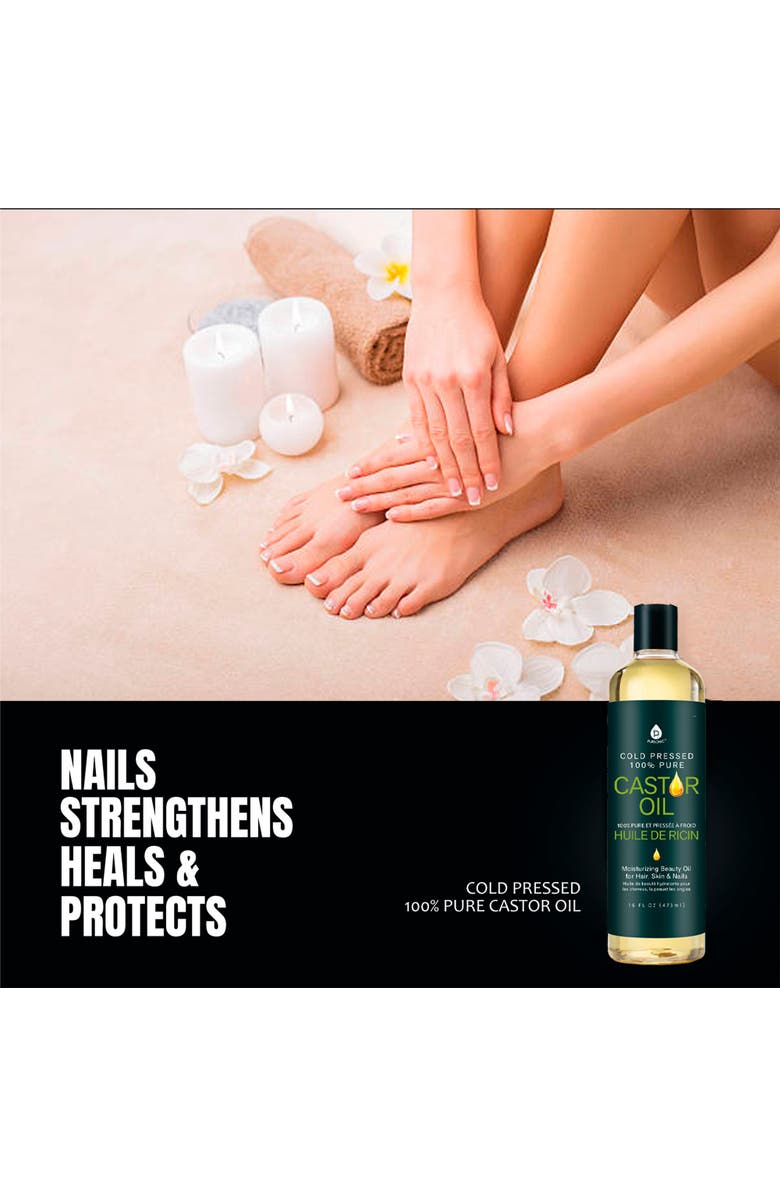 PURSONIC Cold-Pressed 100% Pure Castor Oil & 100% Natural Sweet Almond Oil, Alternate, color, White