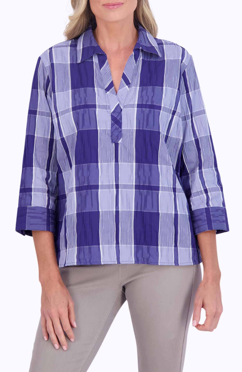 Foxcroft Sophia Plaid Tunic Top, Main, color,