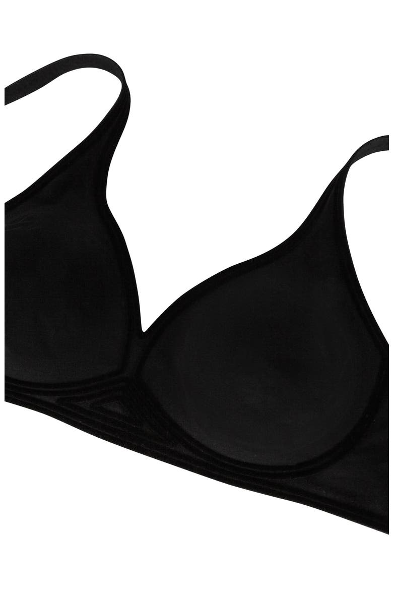 Cotton Contour 3W Wireless Plunge Bra, Alternate, color, BLACK