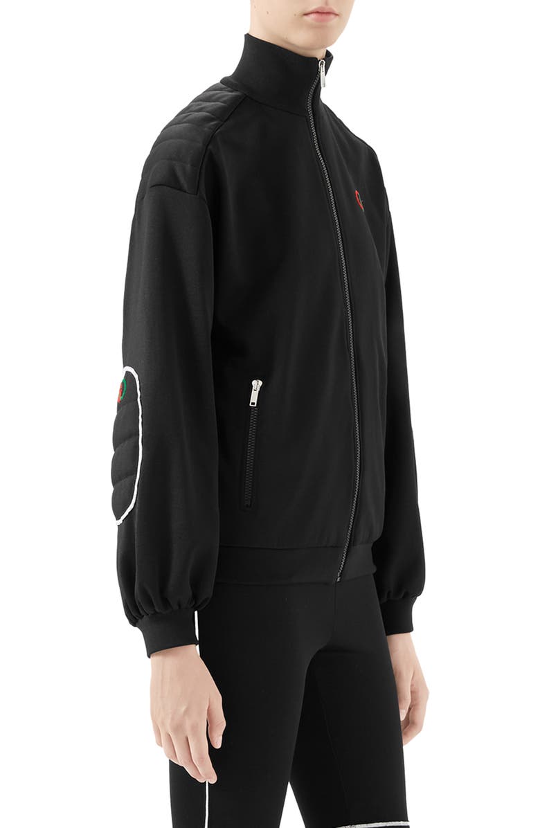 Gucci Elbow Pad Tech Jersey Jacket, Alternate, color, 