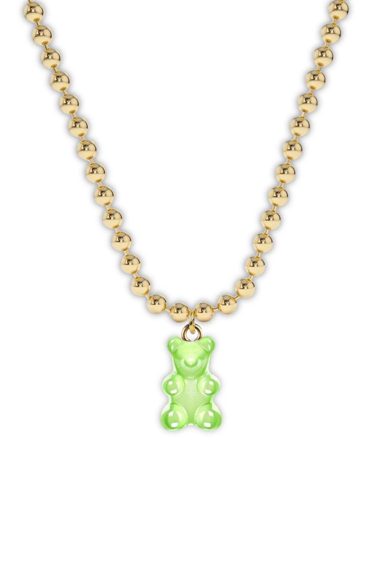 Gummy Bear Charm Necklace in Gift Bottle, Alternate, color, Green