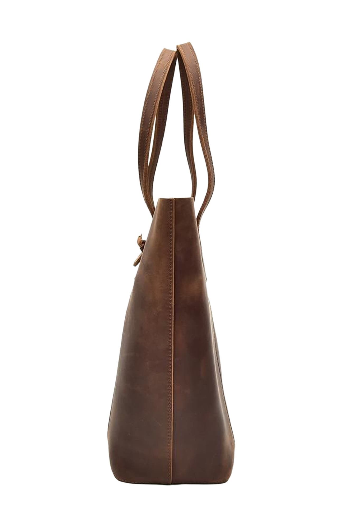 STEEL HORSE LEATHER The Taavi Tote | Handcrafted Leather Tote Bag, Alternate, color, Brown