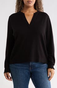 NIC+ZOE Ruffle Henley Sweater