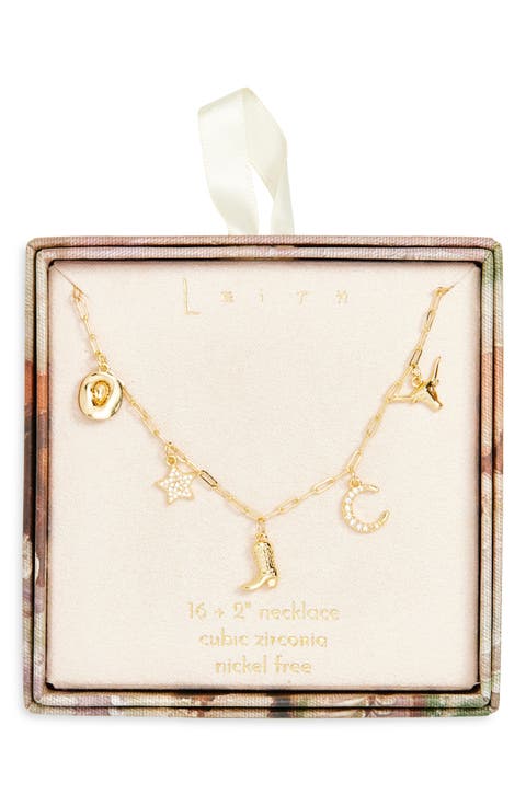 Western CZ Charm Necklace