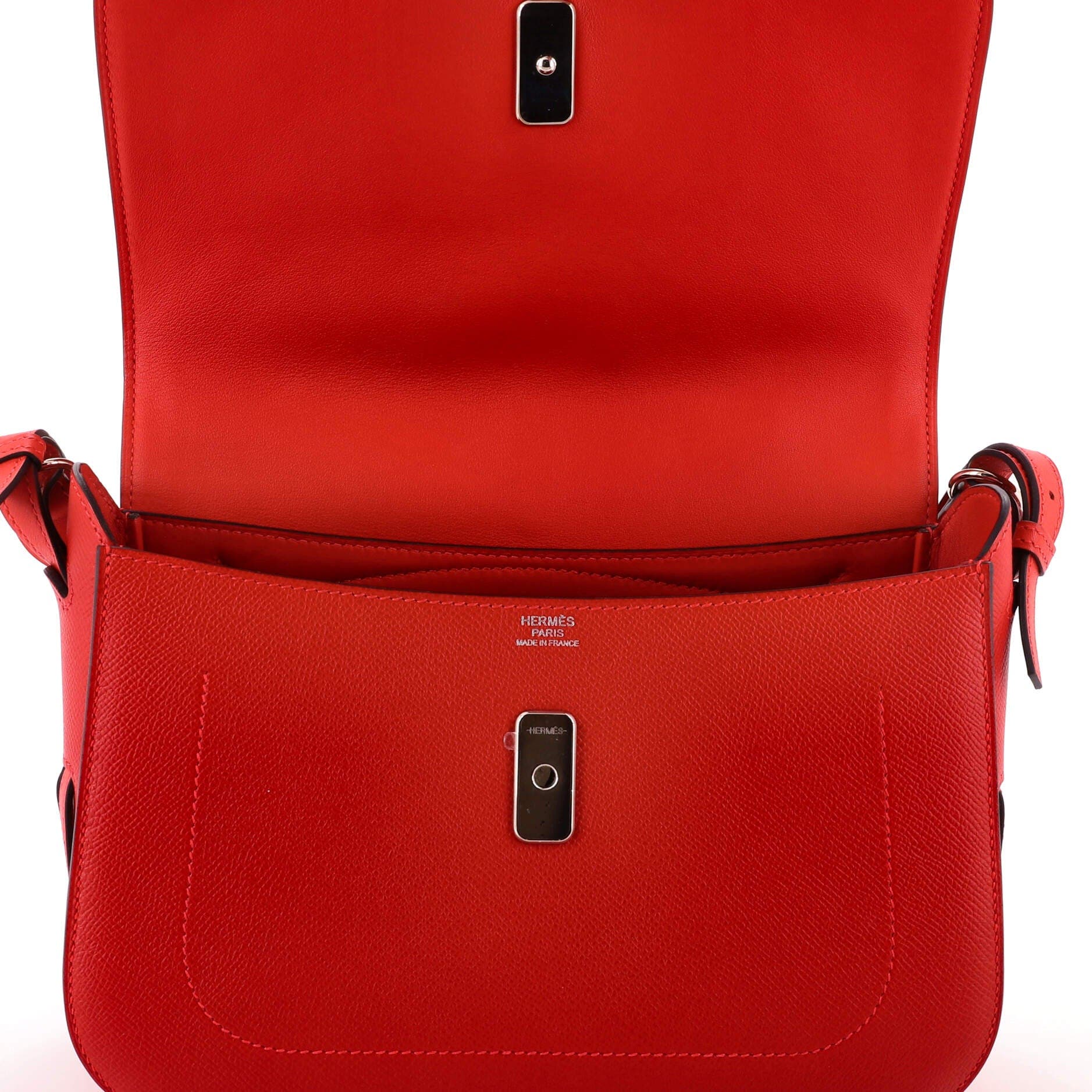 Harnais Shoulder Bag Epsom and Tadelakt, Alternate, color, Red