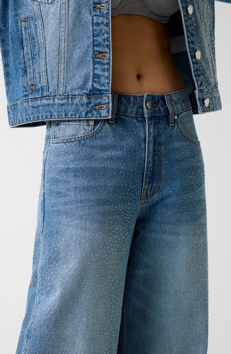 GUESS Alba High Waist Wide Leg Jeans, Alternate, color, Blue