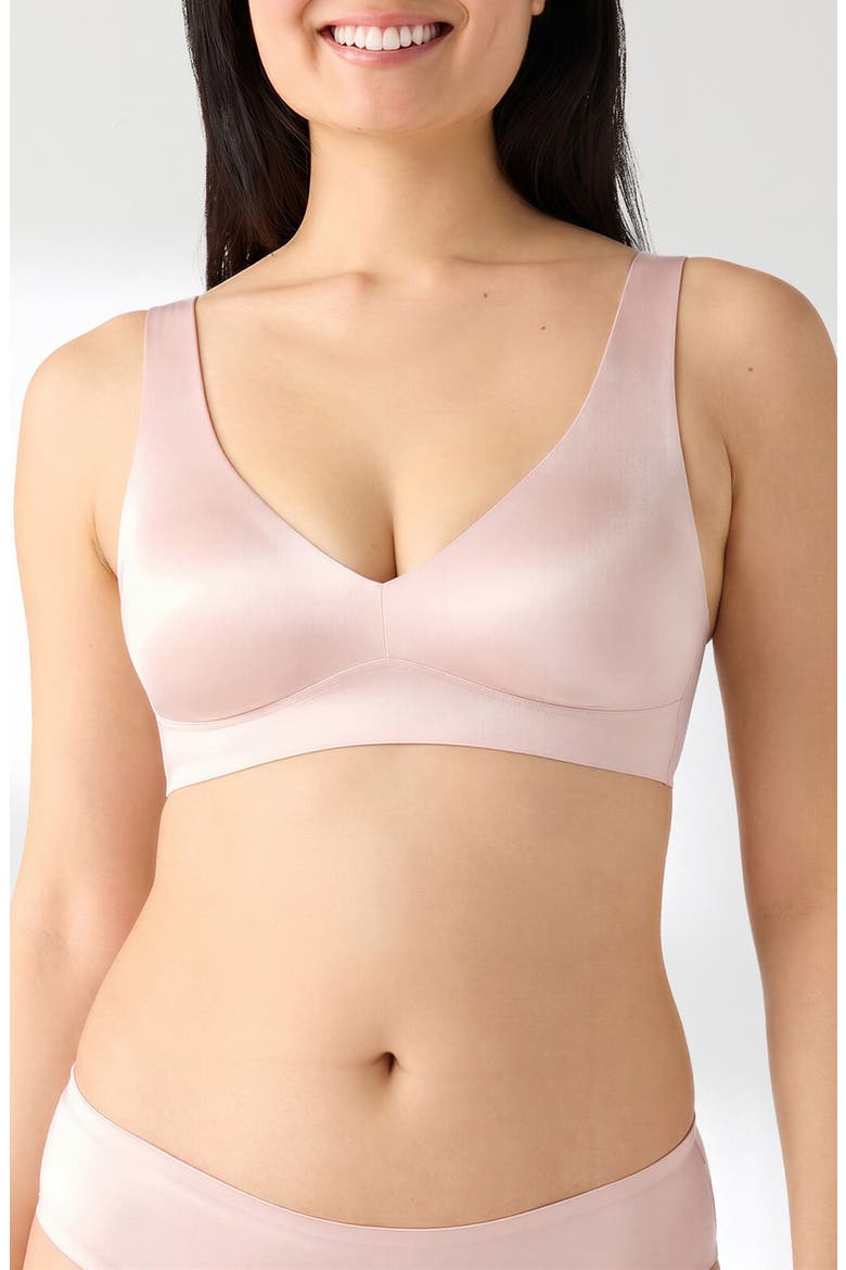 True Body Sheen Unlined Wirefree Bralette, Main, color, ROSE SMOKE