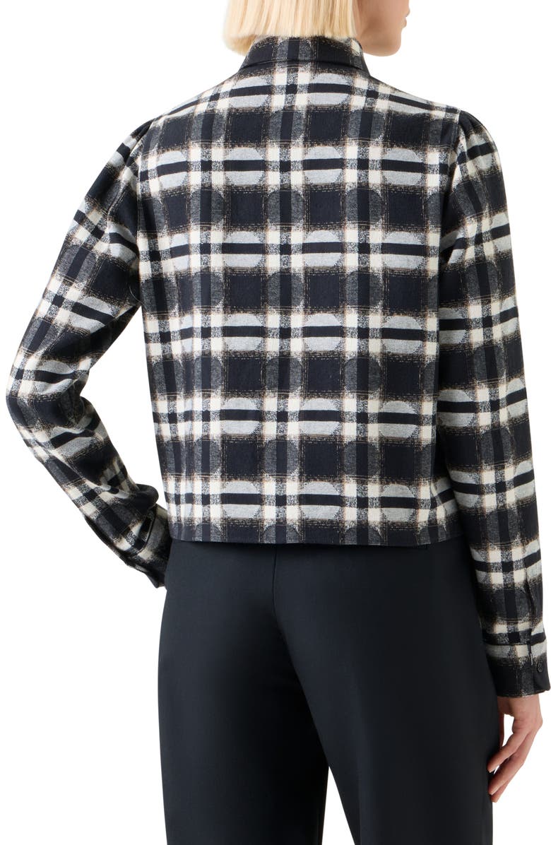Akris punto Dot Plaid Cotton Button-Down Shirt, Alternate, color, Black-Cream-Camel