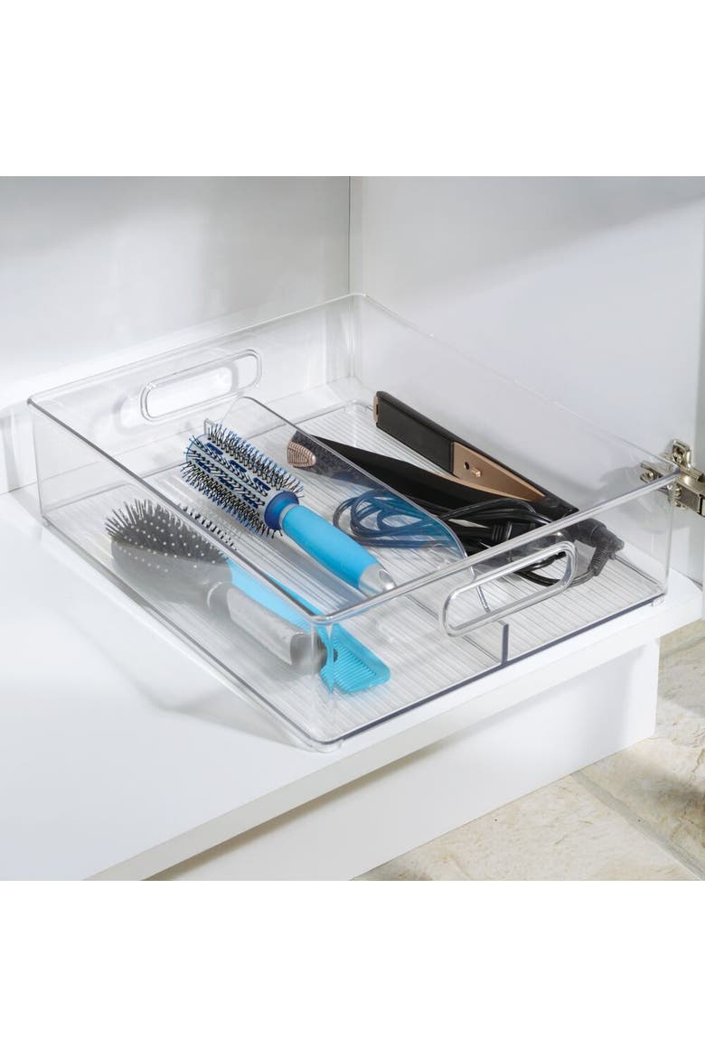 Divided Pantry Bin with Handles for Pantry, Refrigerator, or Freezer - Set of 6 - Clear, Alternate, color, Clear