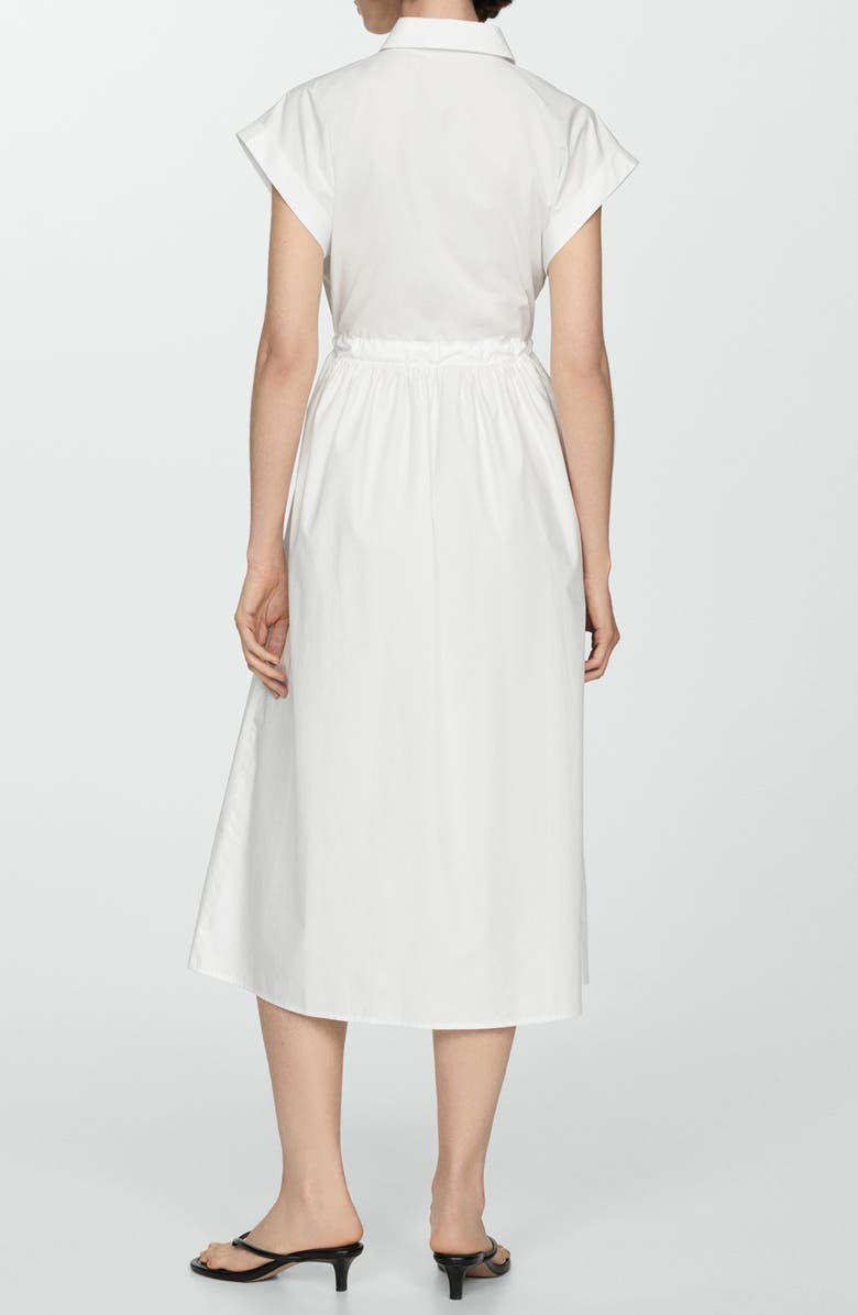 MANGO Ruched Cotton Shirtdress, Alternate, color,