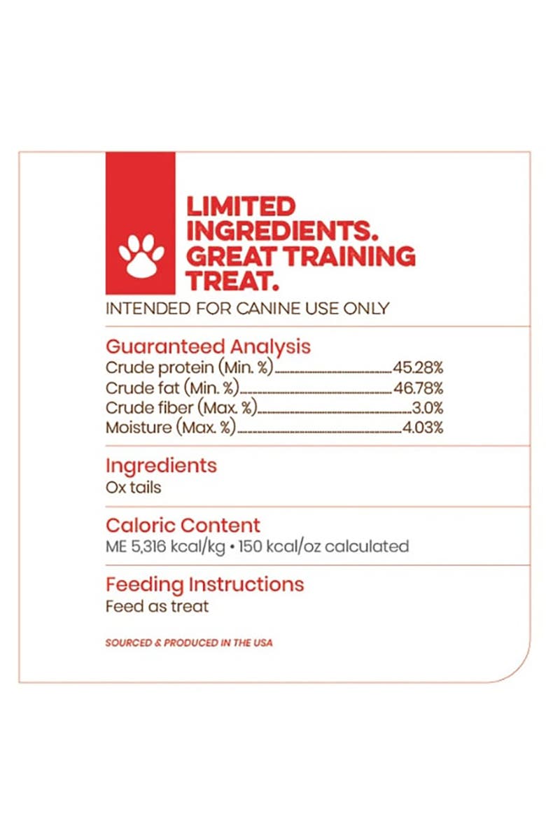 Scout & Zoe's Ox Tails, 3oz Dog Treats, Freeze Dried, Single Ingredient, Alternate, color, Multicolored