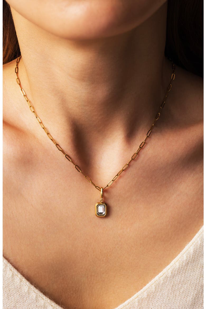 Sophia Baguette Necklace, Alternate, color, Gold