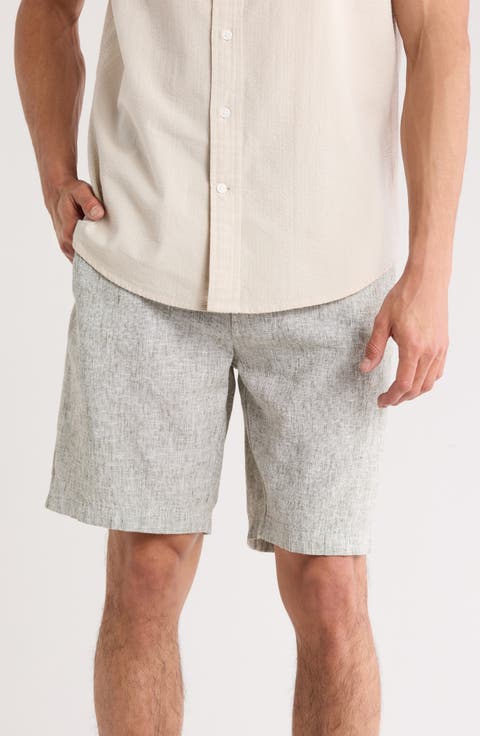 Linen Blend Trim Fit Shorts